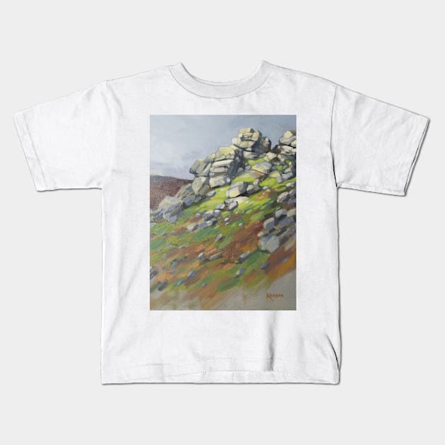 Light on Bonehill Rocks Kids T-Shirt by Kavatar